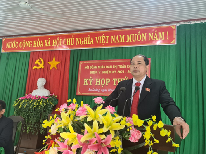 Thi tran Ea Drang HĐND thi tran nhiem ky 2021-2026 to chuc ky hop 2